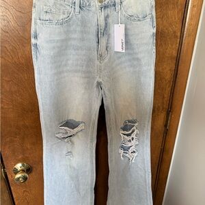 Light Blue Distressed Women's Flare Jeans